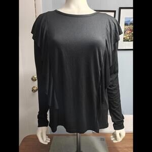 NWT Bobi Ruffle Long Sleeve T-Shirt